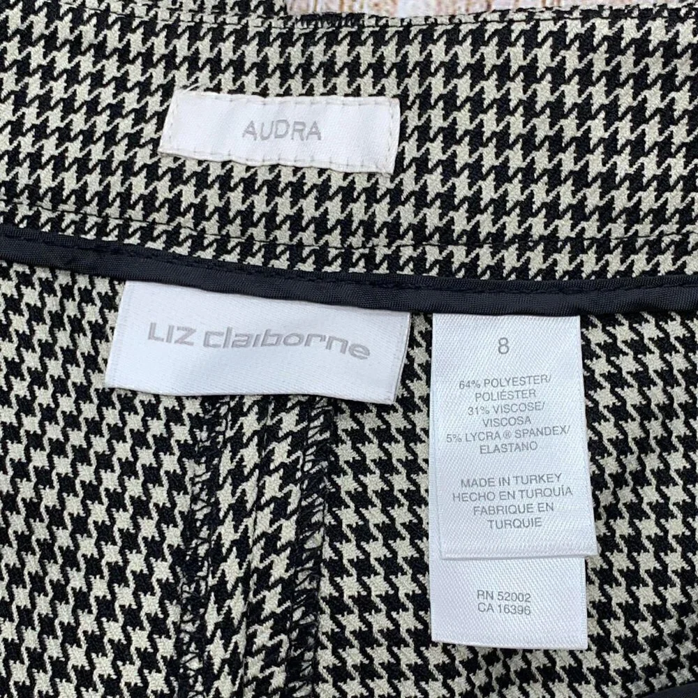 Liz Claiborne Audra Black/White Houndstooth Pants - Picture 4 of 7